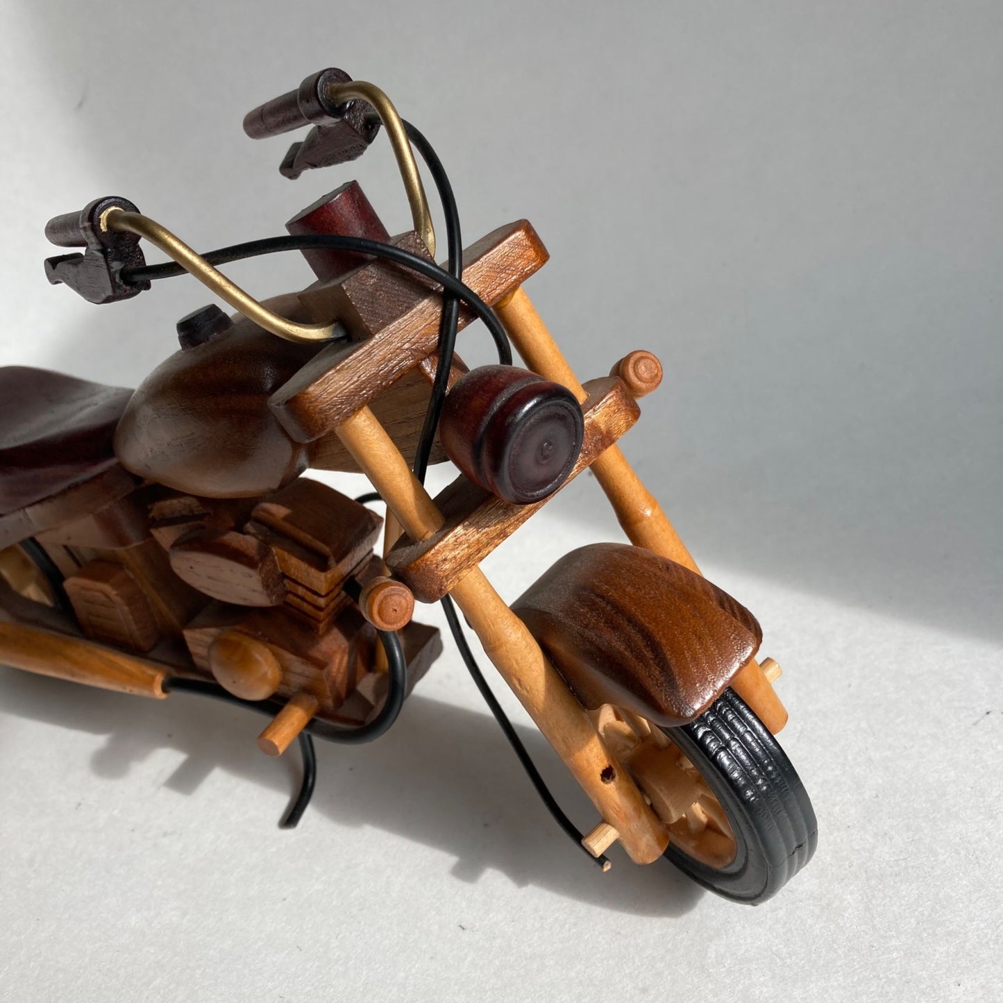 Wood Harley Motorcycle Model Chopper Figurine