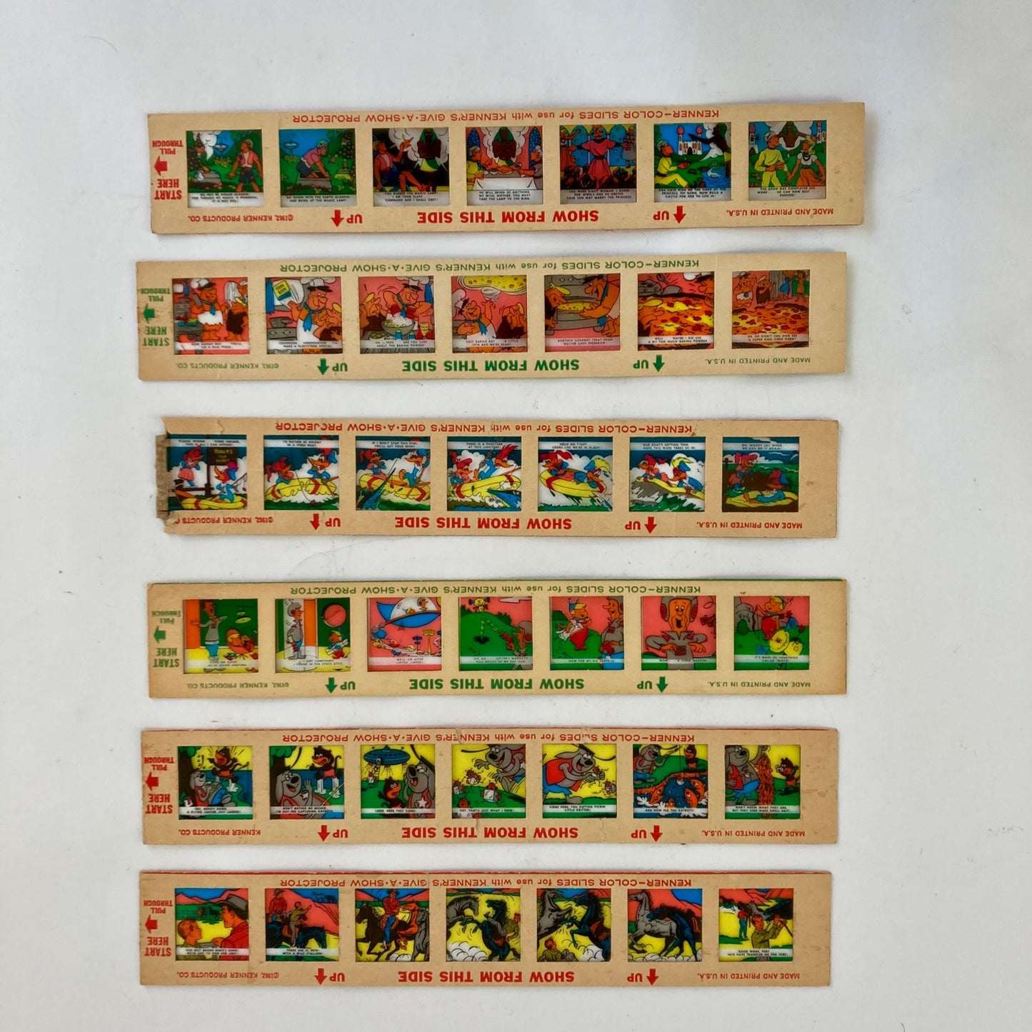 Lot 6 Kenner Color Slides Give-A-Show Projector 1960's Flintstones, Jetsons, etc