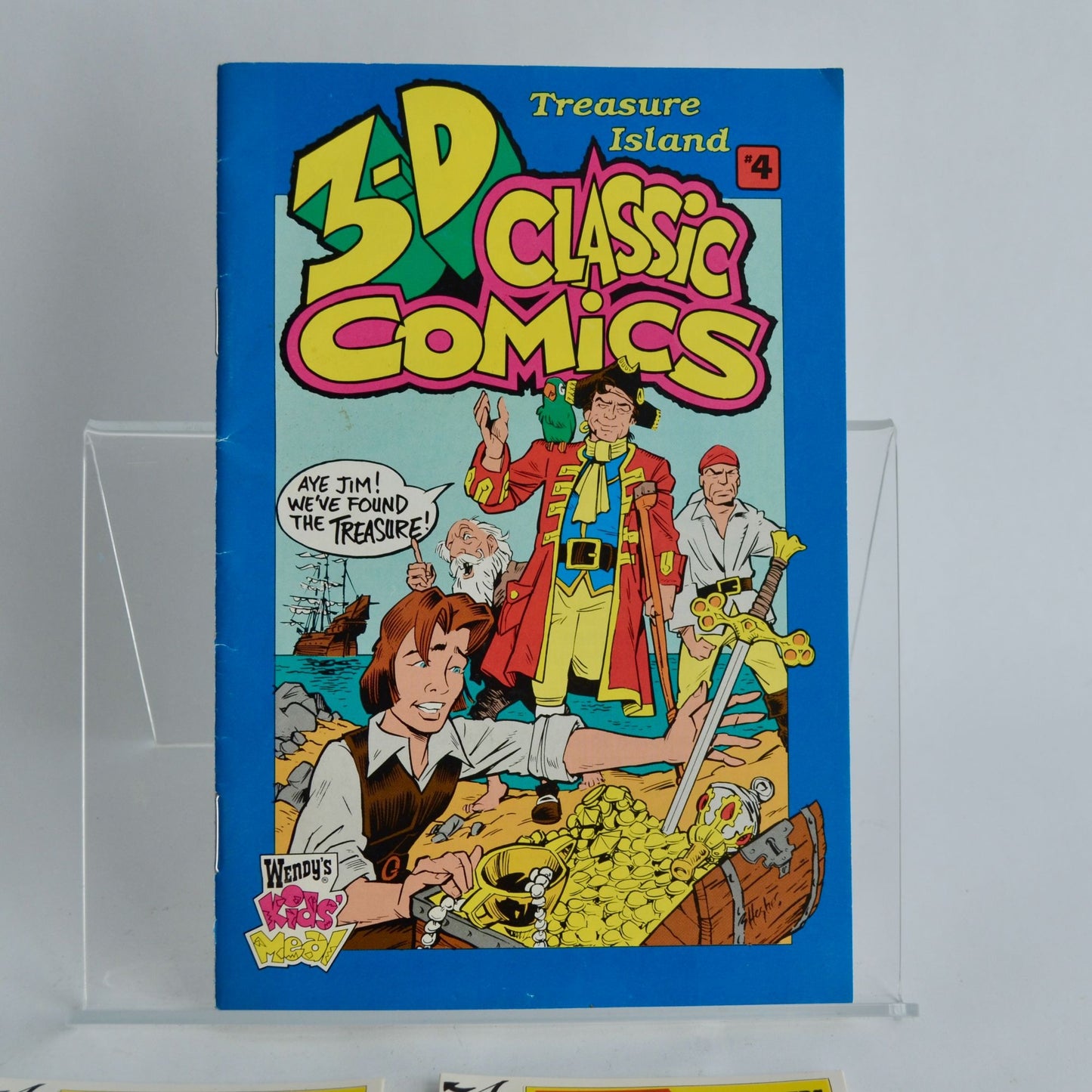 Lot Vintage Wendy's Restaurant Items 3D Classic Comics & Kids Meal Stickers