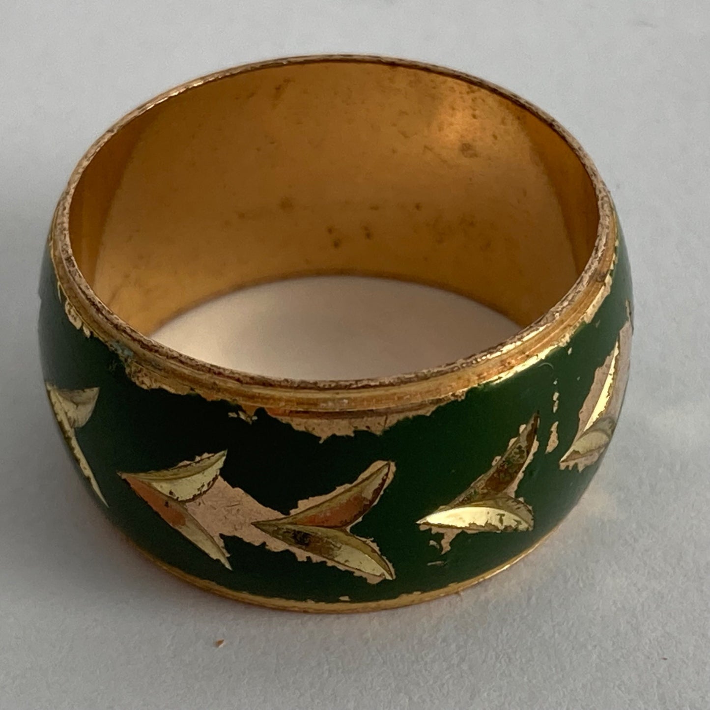 Vintage Gainsboro 14 K Gold HGE Plated Electroplated Green Ring