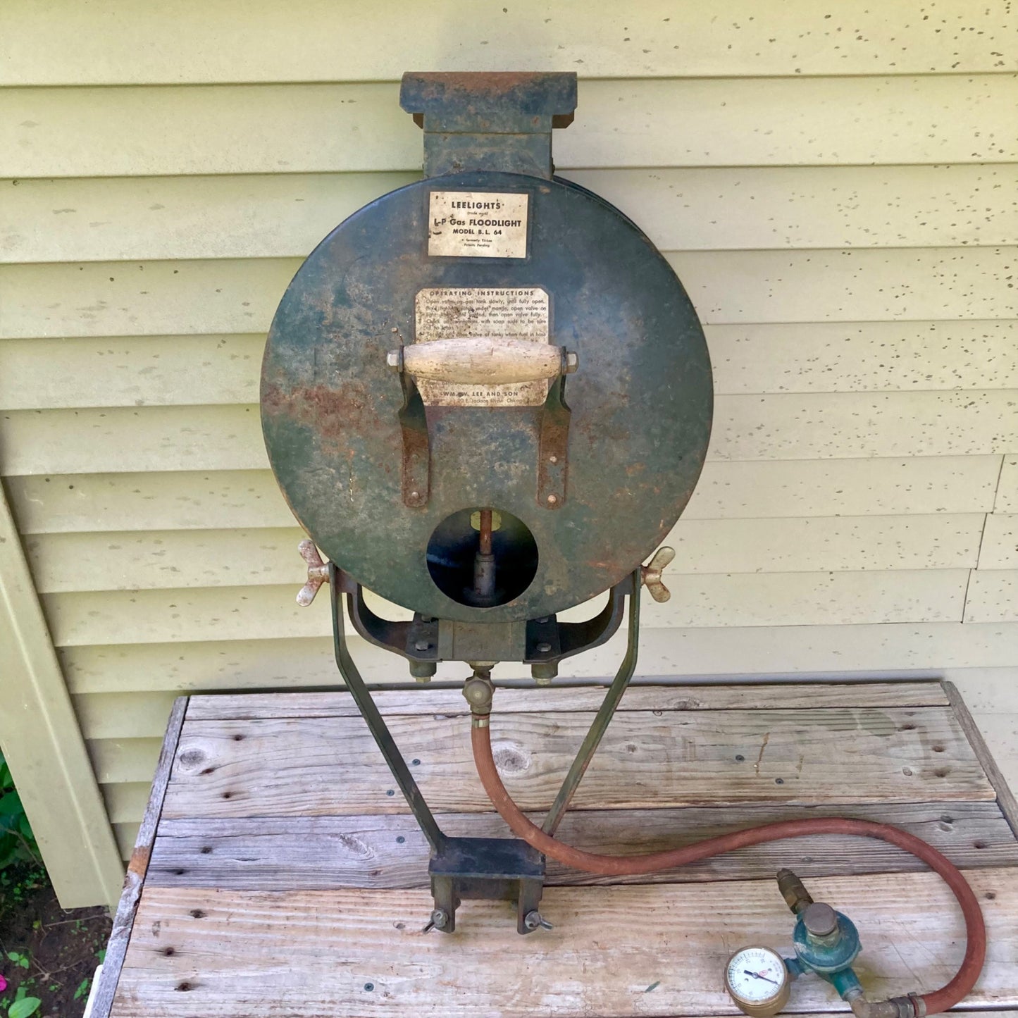 Antique Leelights LP Gas Floodlight Model BL 64 Tilley Ti-Lee Search Flood Light