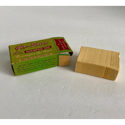 Vintage Glo-Sheen Shampoo Bar Neeck Sales Co Los Angeles, California COMPLETE!