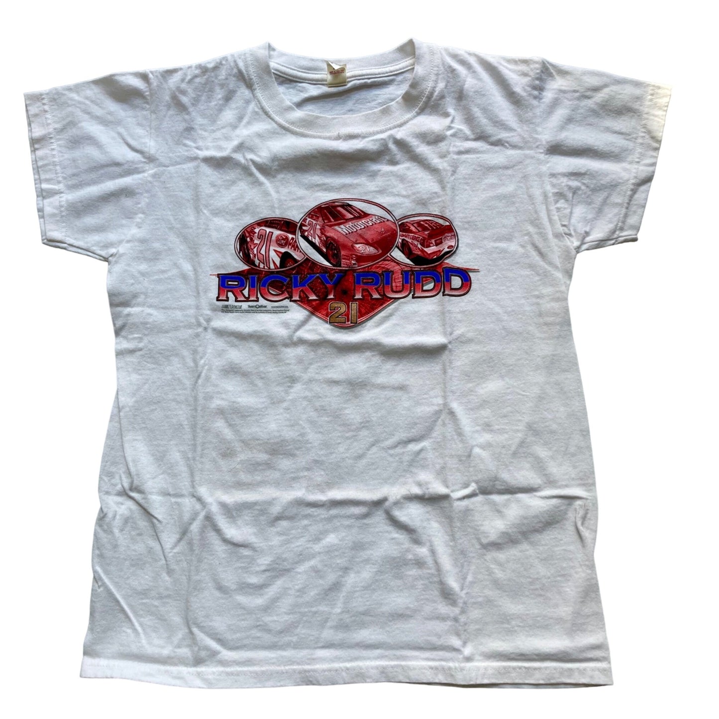 Vintage NASCAR Ricky Rudd #21 WOMEN'S T-Shirt Size S Motorcraft