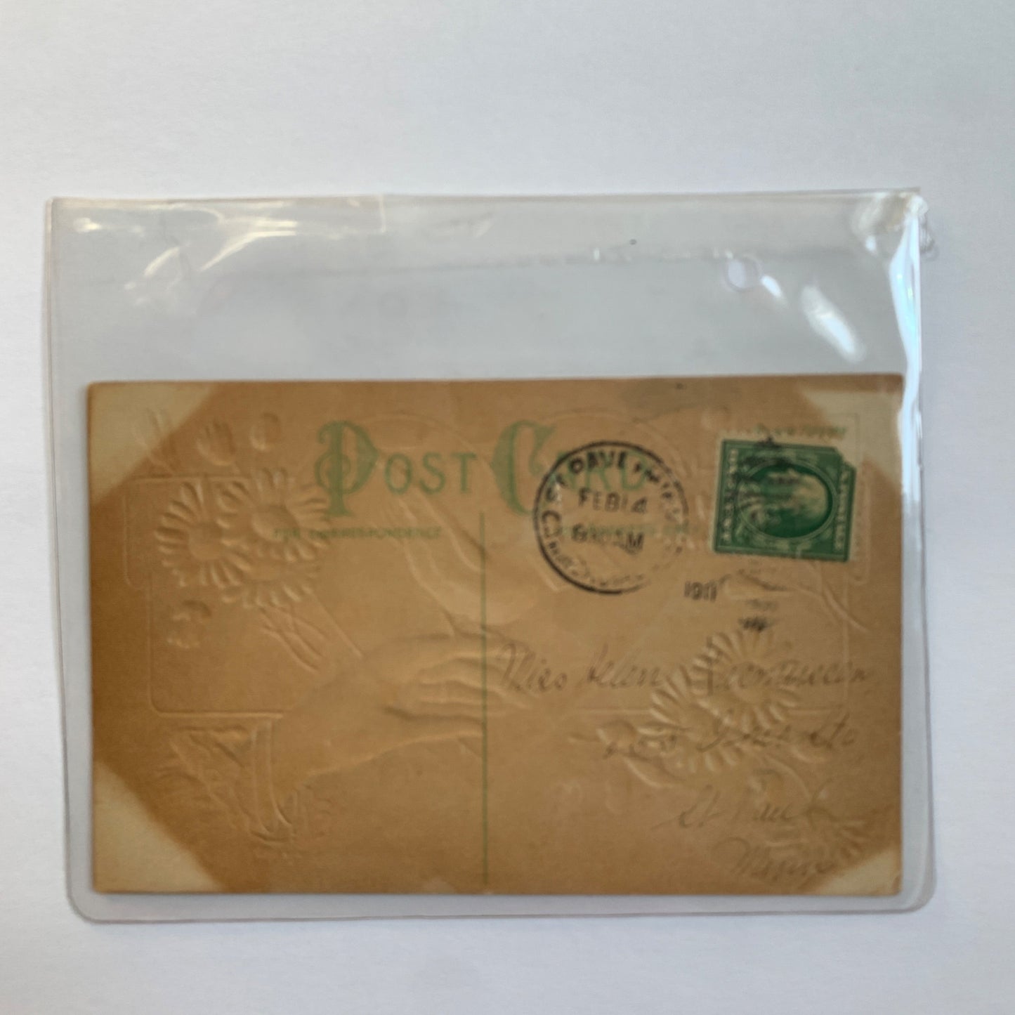 1911 Antique Valentine's Day Postcard Stamped Dated To My Valentine