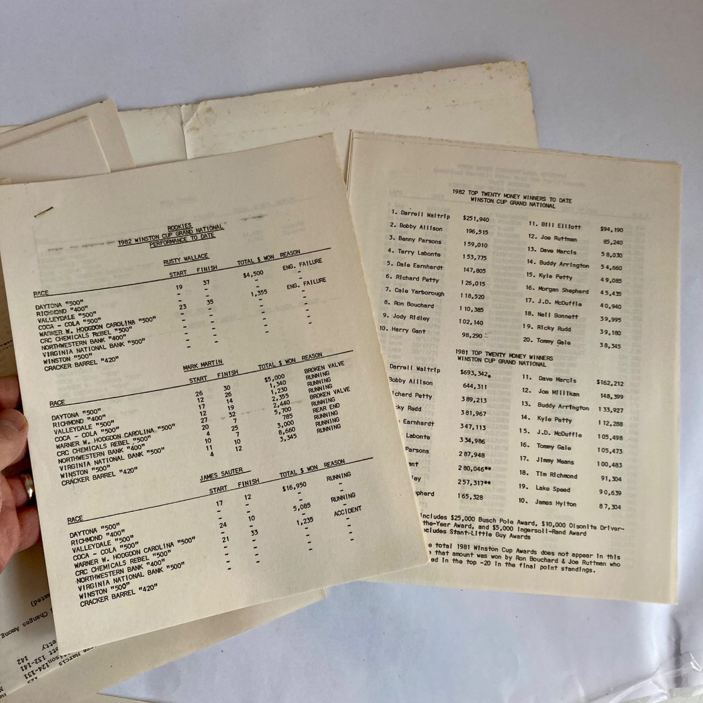 1982 NASCAR Winston Cup Press Kit Mason Dixon 500 Dover Downs Raceway Vintage