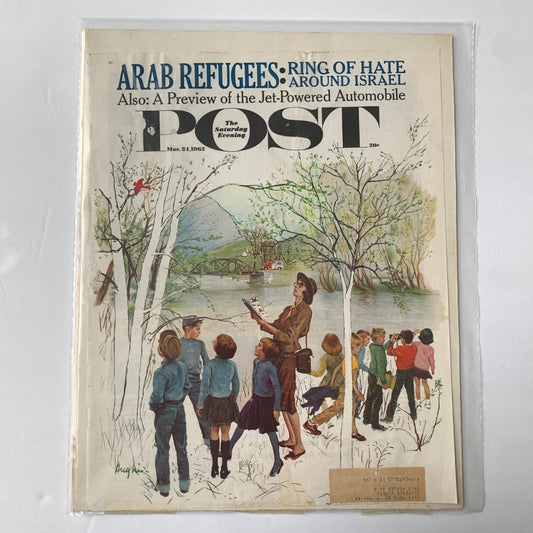 The Saturday Evening Post Magazine COVER March 24 1962 George Hughes Arab Refugees
