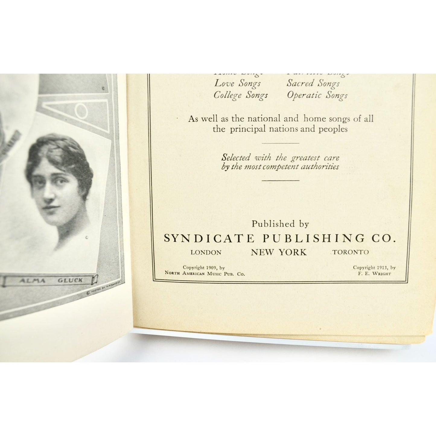 1913 Songs That Never Grow Old Music Book AS IS Antique