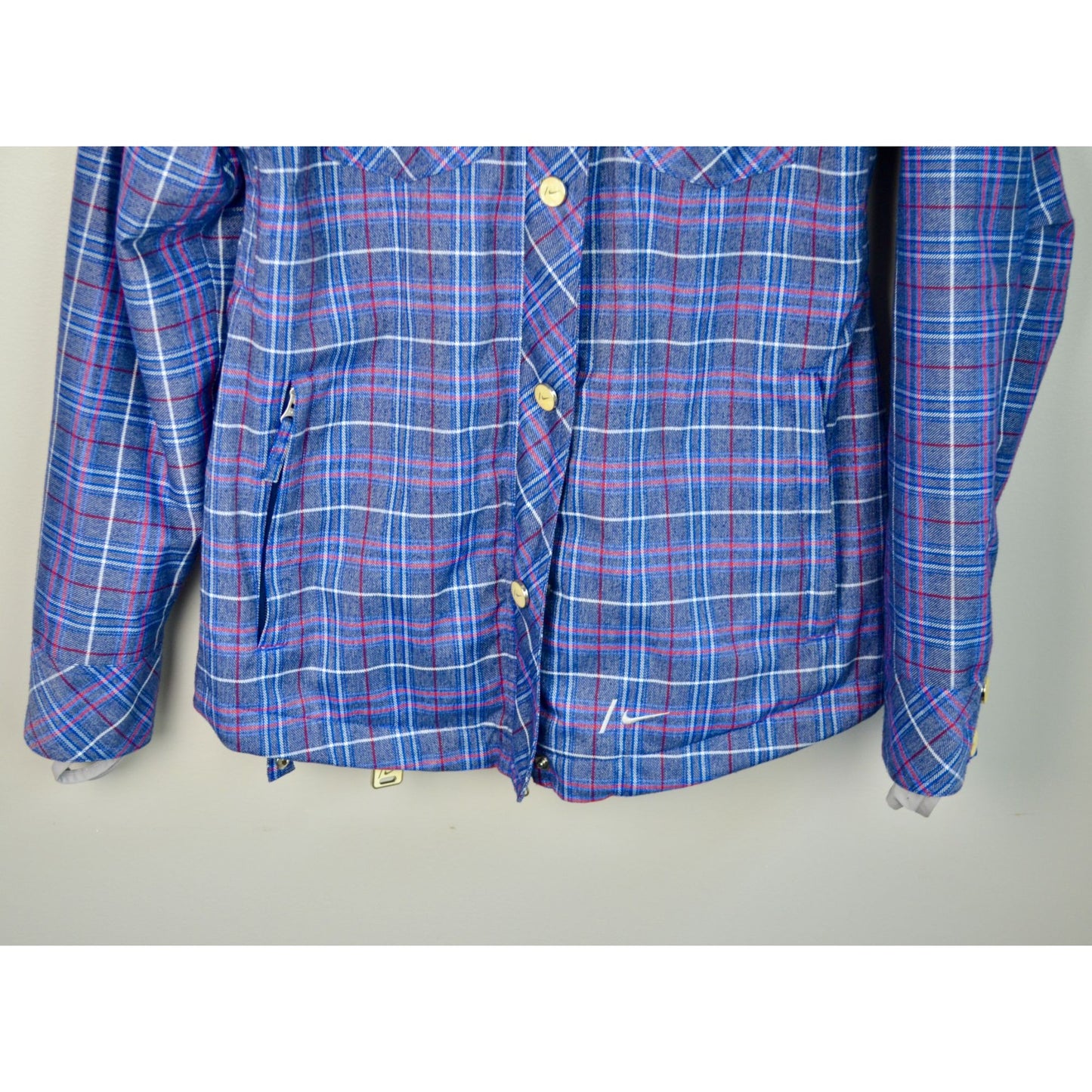Nike Women's Bellevue Blue Plaid Snowboard Jacket Medium