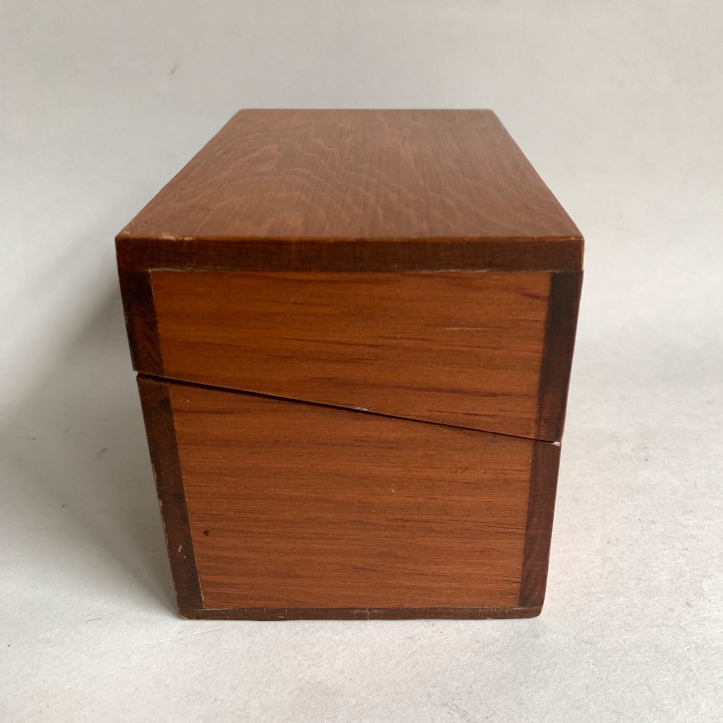 Vintage Wooden Recipe Box With Blank Cards and Dividers