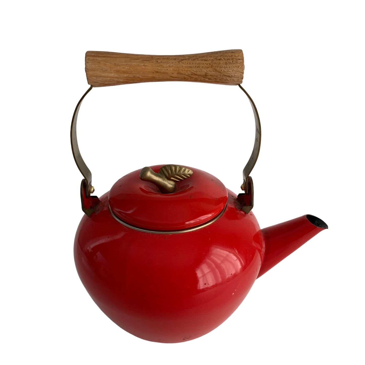 Kitchen Concepts Vintage Red Enamel Apple Tea Kettle