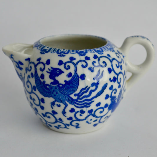 Japan Blue & White Willow Phoenix Creamer Vintage