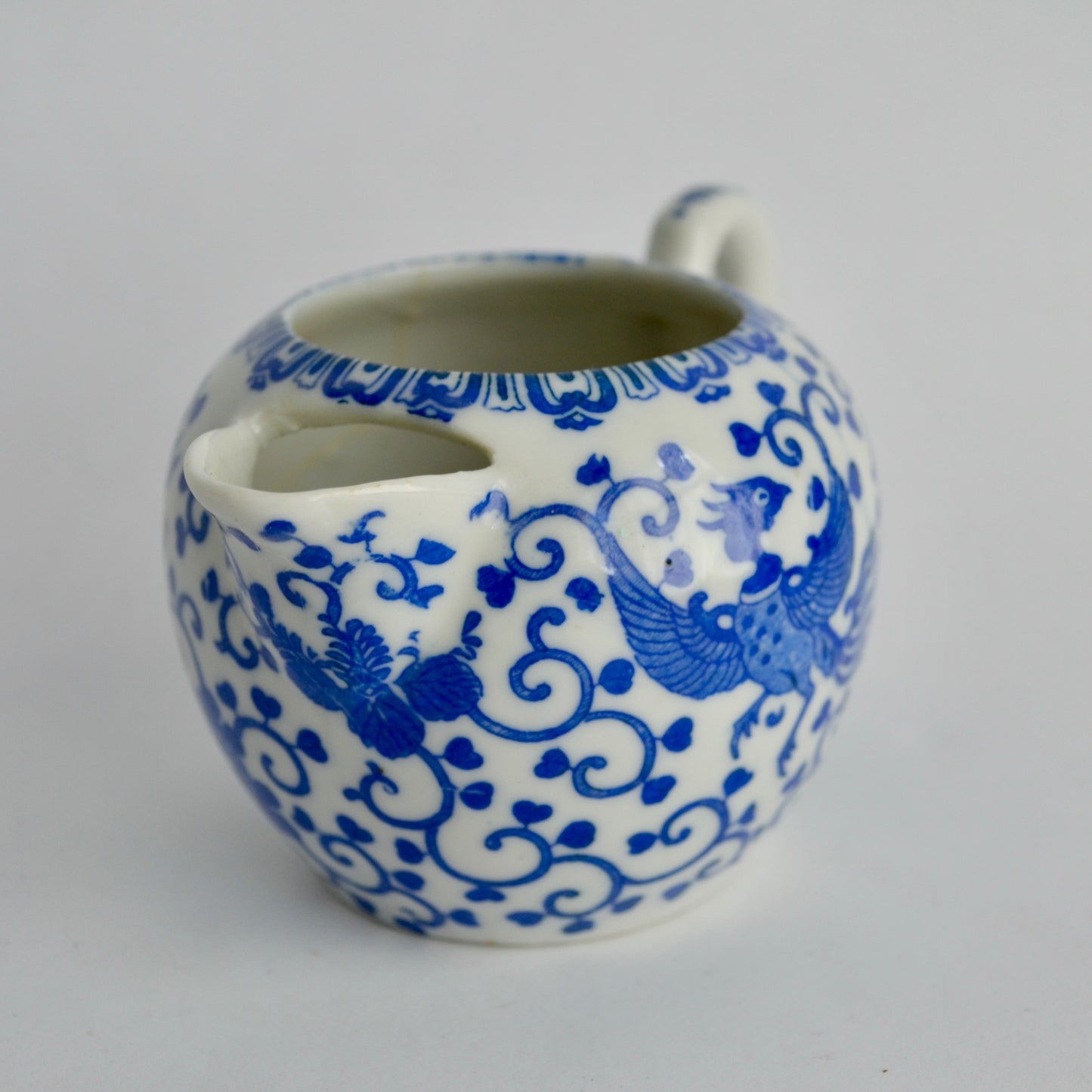 Japan Blue & White Willow Phoenix Creamer Vintage