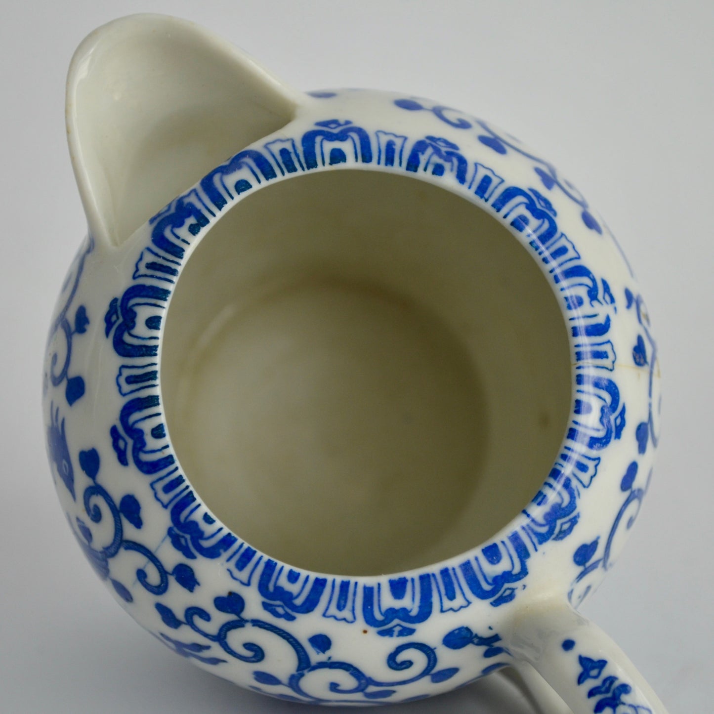 Japan Blue & White Willow Phoenix Creamer Vintage