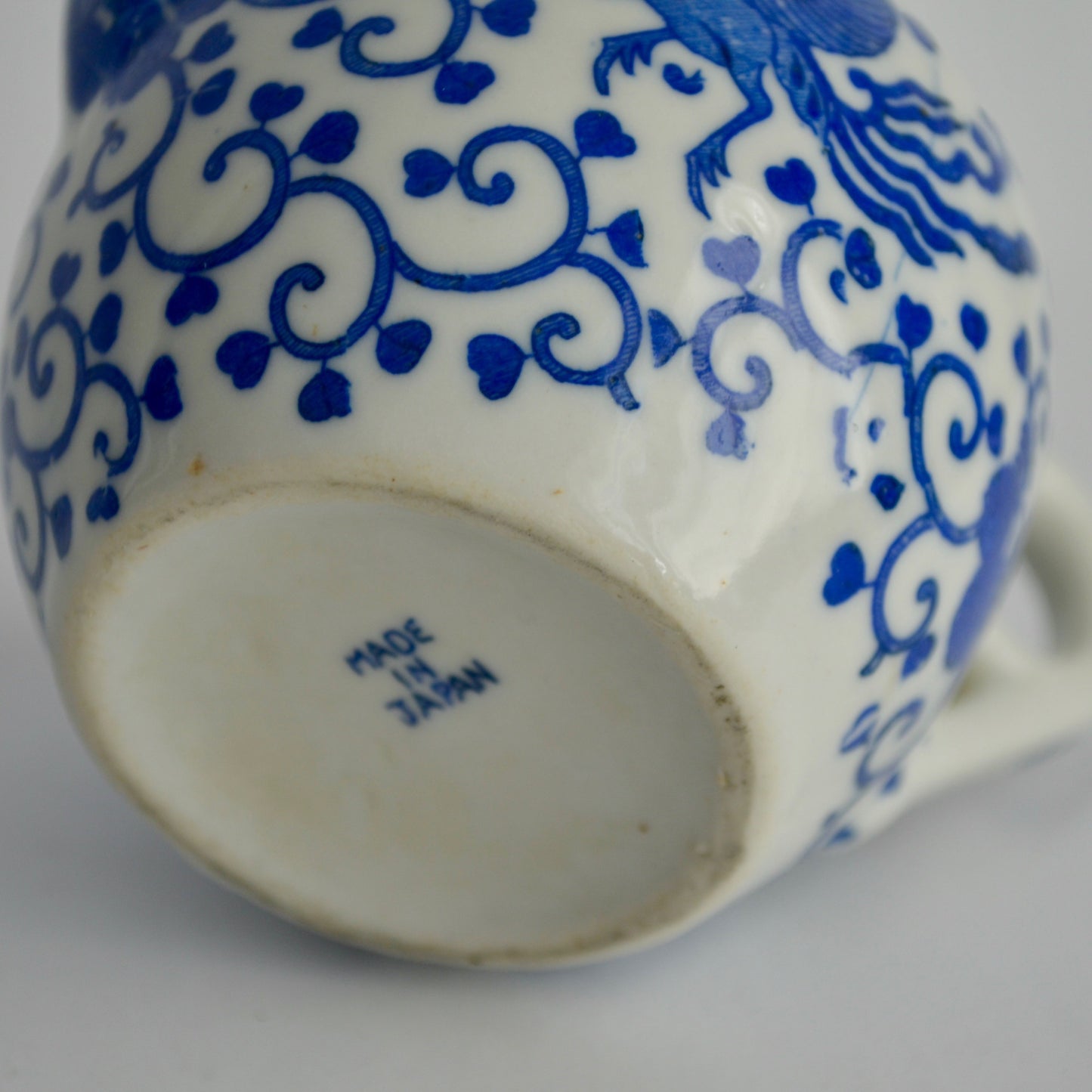 Japan Blue & White Willow Phoenix Creamer Vintage