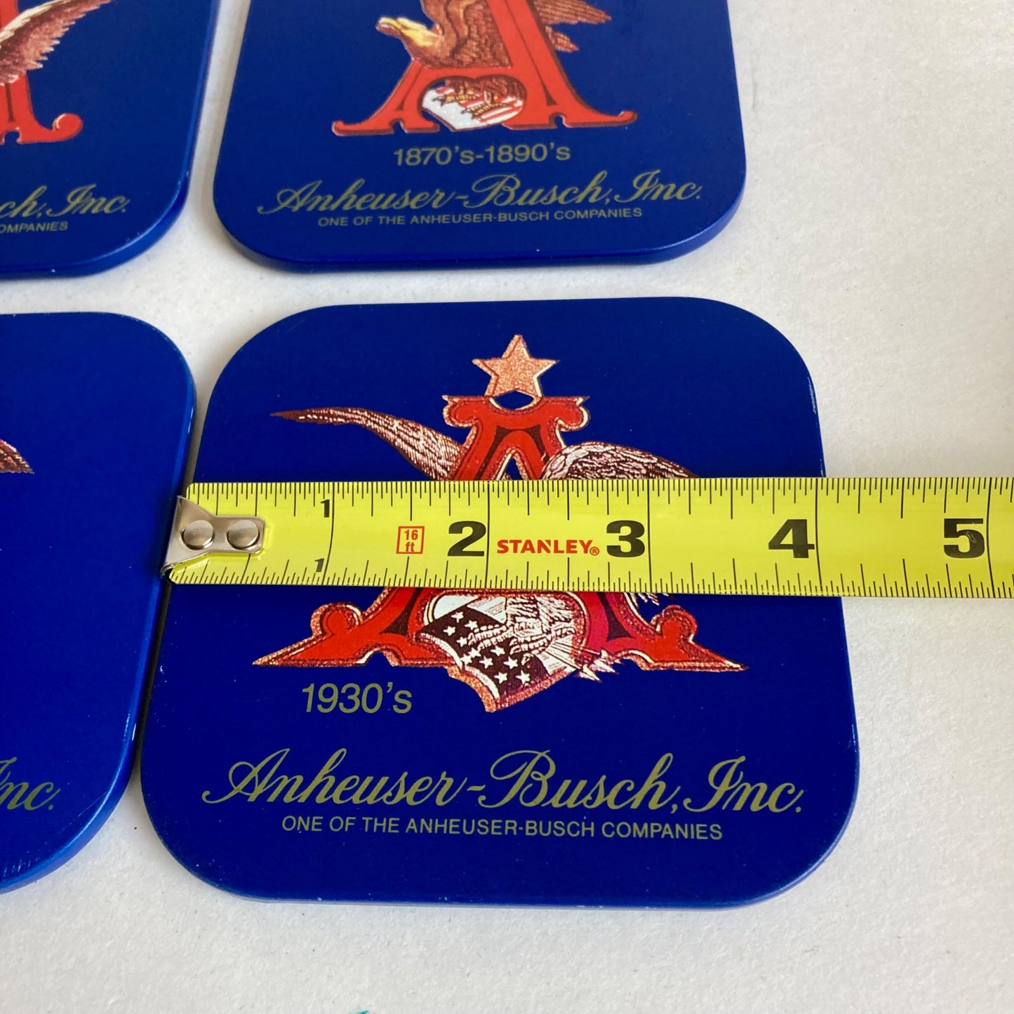 Anheuser-Busch, Inc Beer Coasters w/ Eagle Graphics Through the Years Set of 6