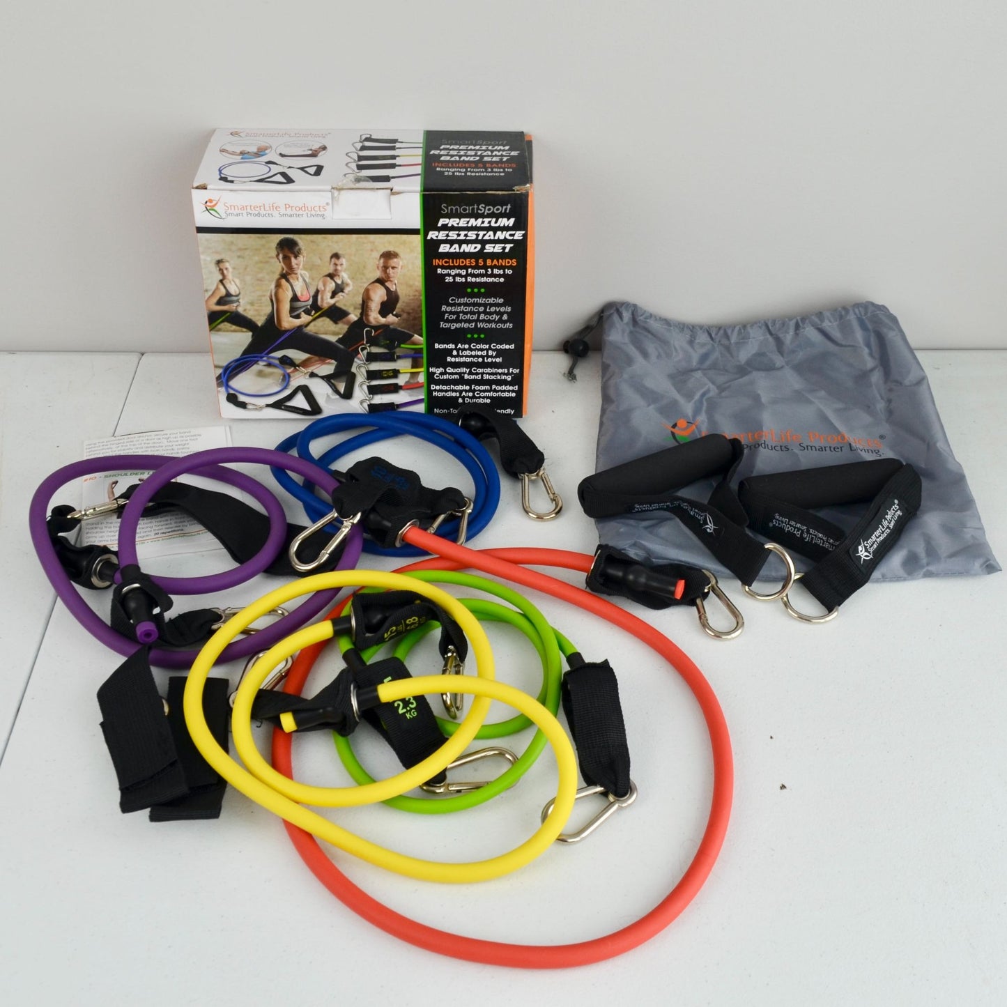 SmarterLife Products Premium Resistance Band Set of 5 New