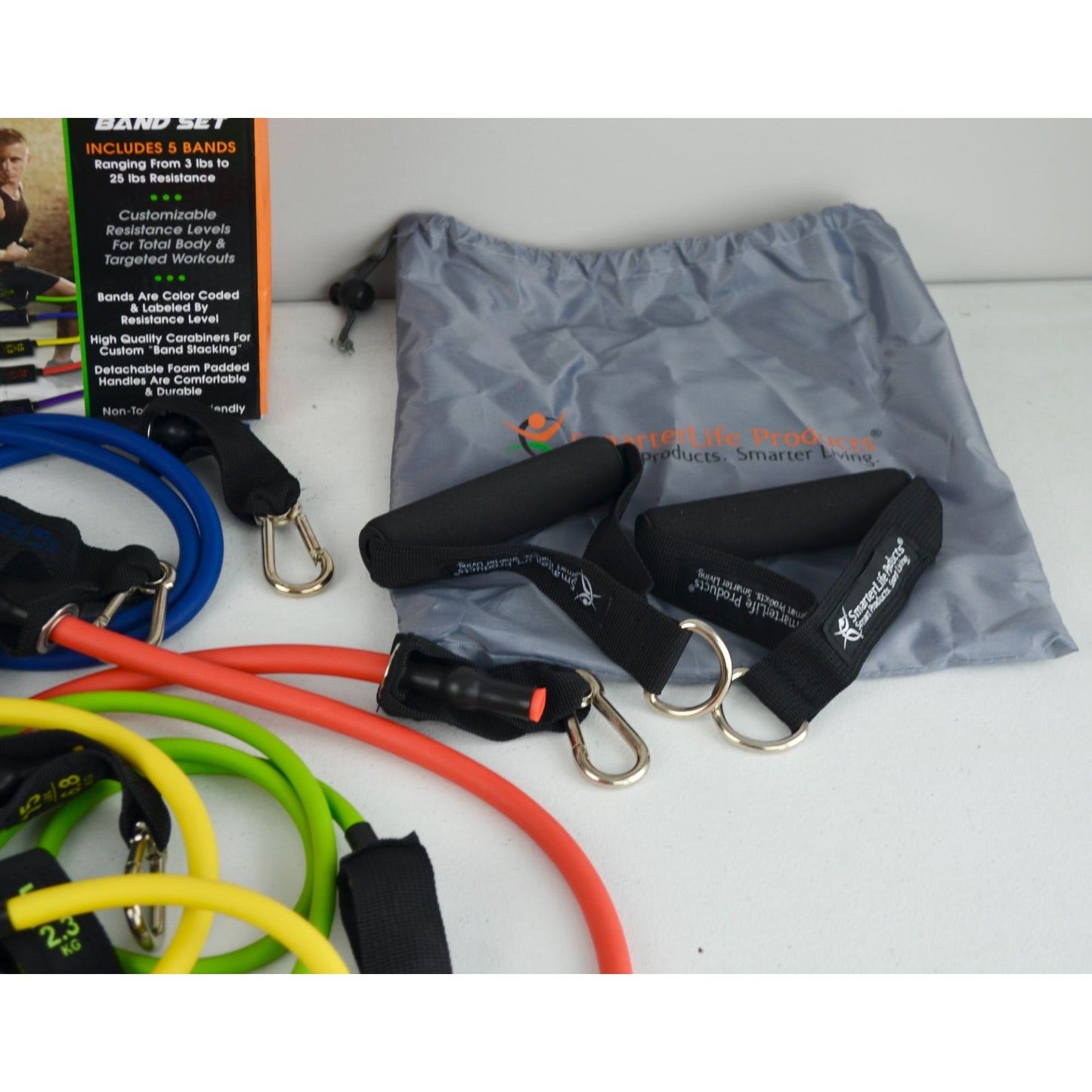 SmarterLife Products Premium Resistance Band Set of 5 New