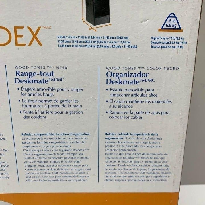 Rolodex 82433 Deskmate Organizer Black New