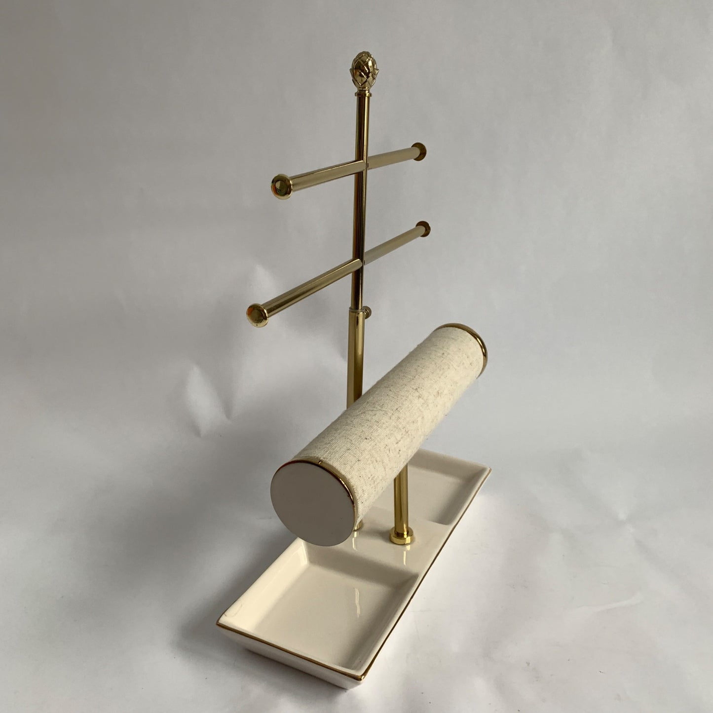 West Emory Bracelet Bar Jewelry Organizer Storage Ceramic White Gold