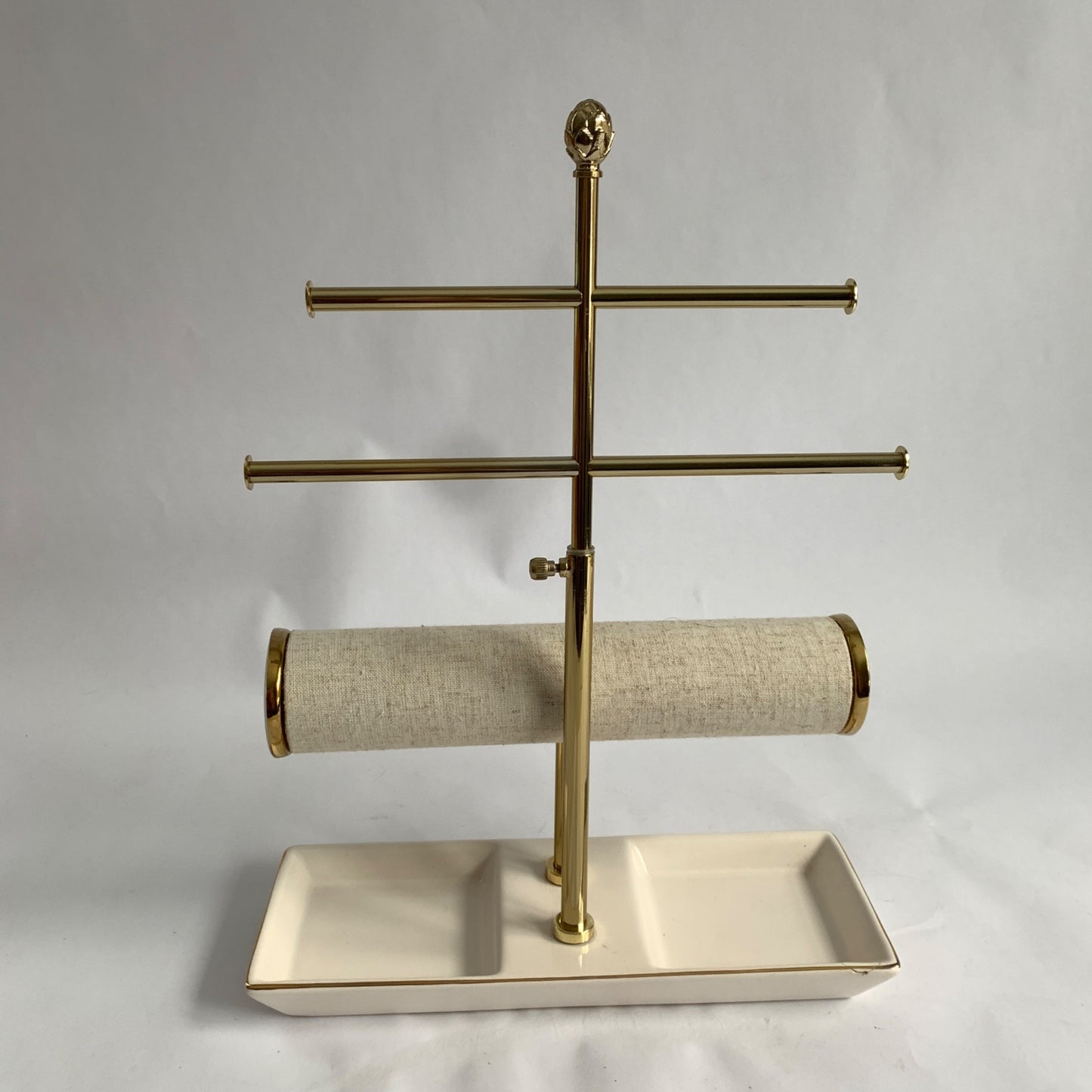 West Emory Bracelet Bar Jewelry Organizer Storage Ceramic White Gold