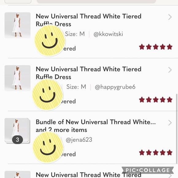 New Universal Thread White Tiered Ruffle Dress