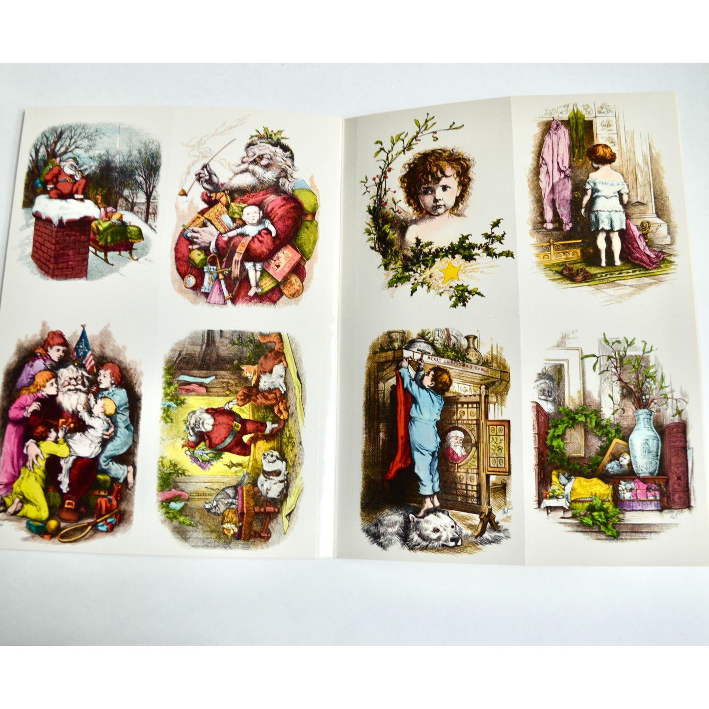 Thomas Nast Christmas Postcards Full Color Book 18 Cards Remaining