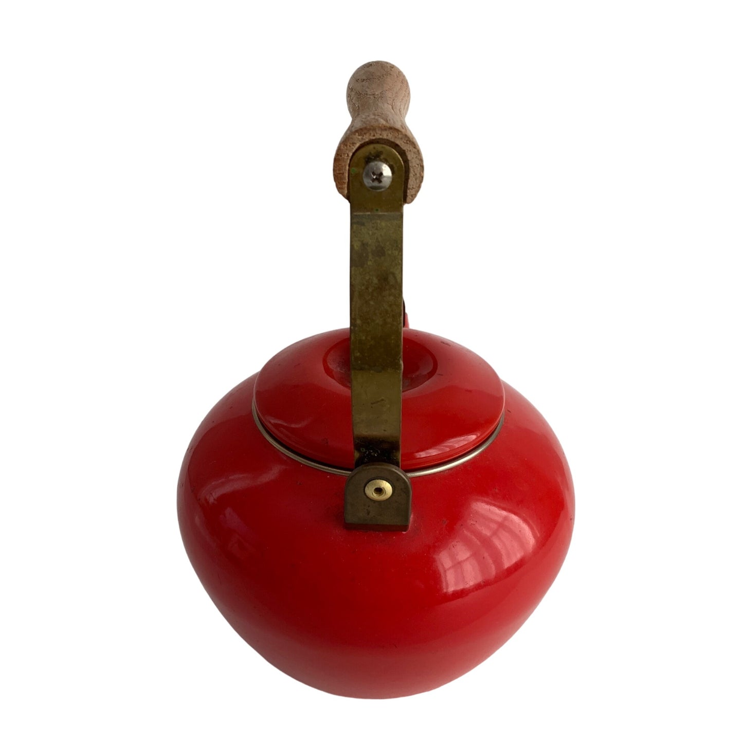 Kitchen Concepts Vintage Red Enamel Apple Tea Kettle