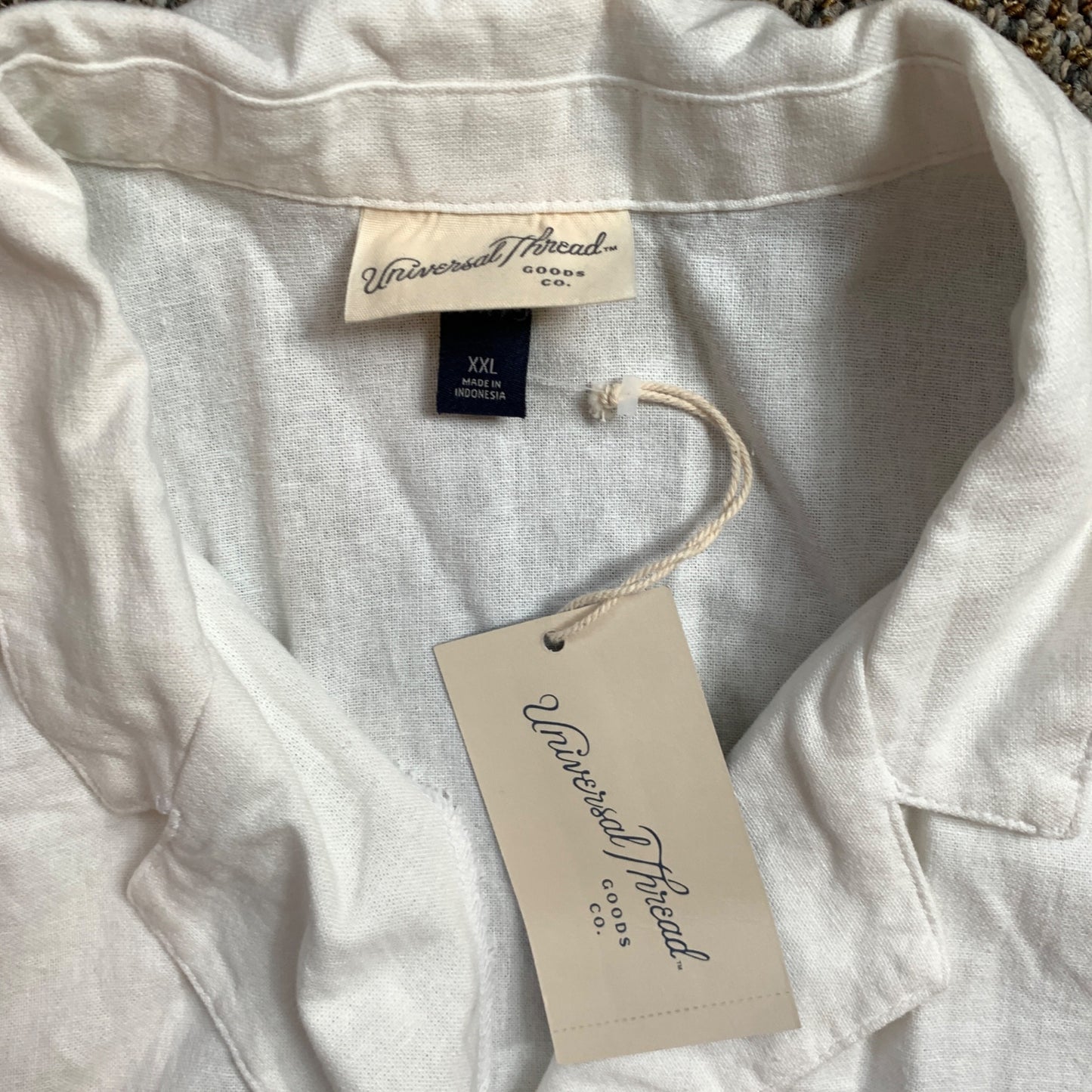 Universal Thread Short Sleeve White Linen Jumpsuit Romper XXL New