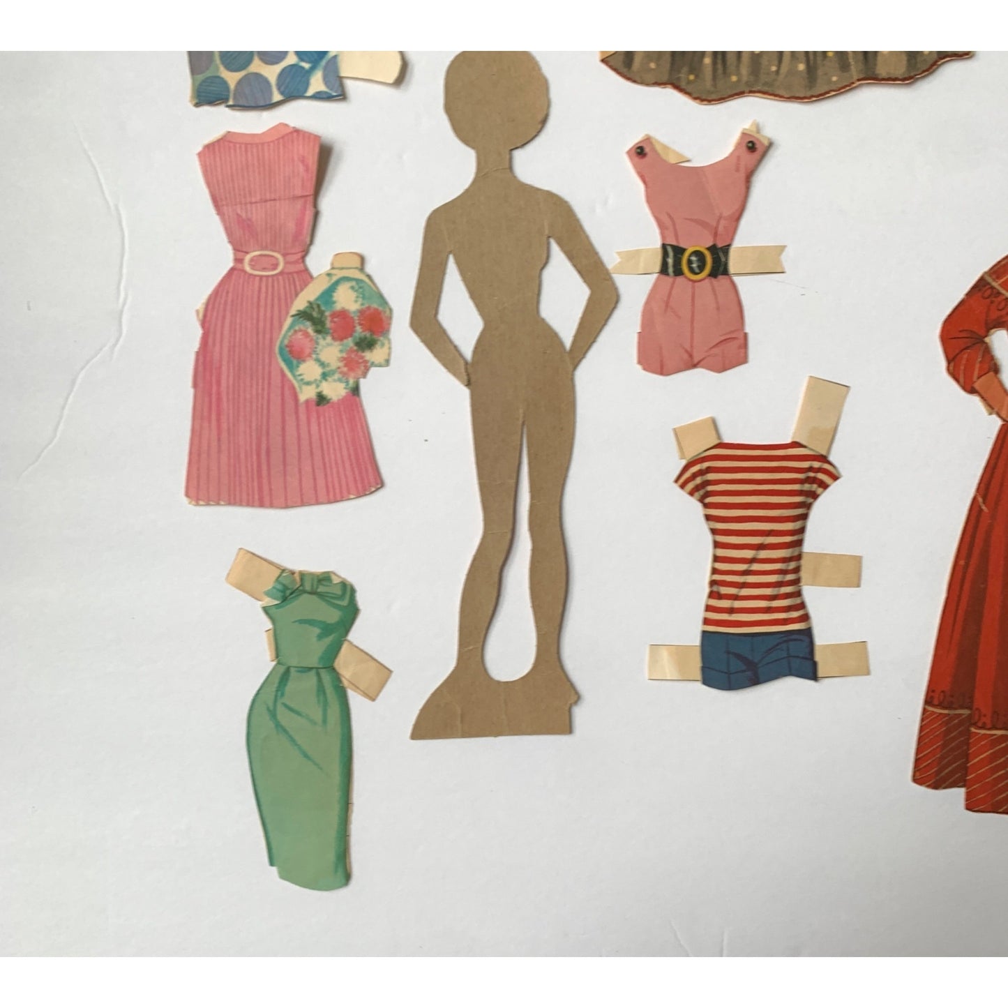 1962 Mattel Barbie Paper Doll With Accessories & Clothes Bubble Hair