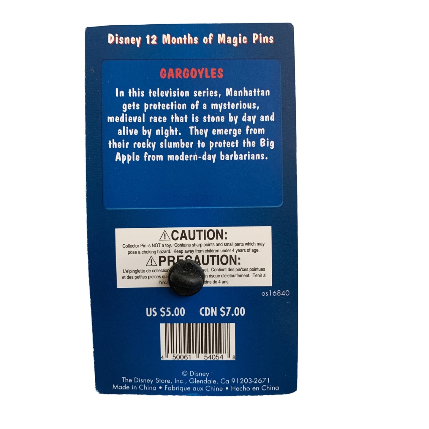 Disney Store Gargoyles Pin Brooch New Vintage