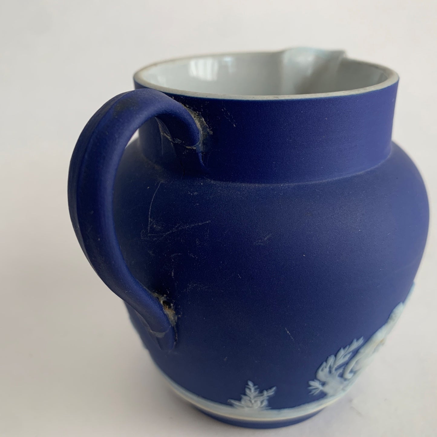 Wedgewood Jasperware Cobalt Creamer Pitcher *HAS REPAIRS*