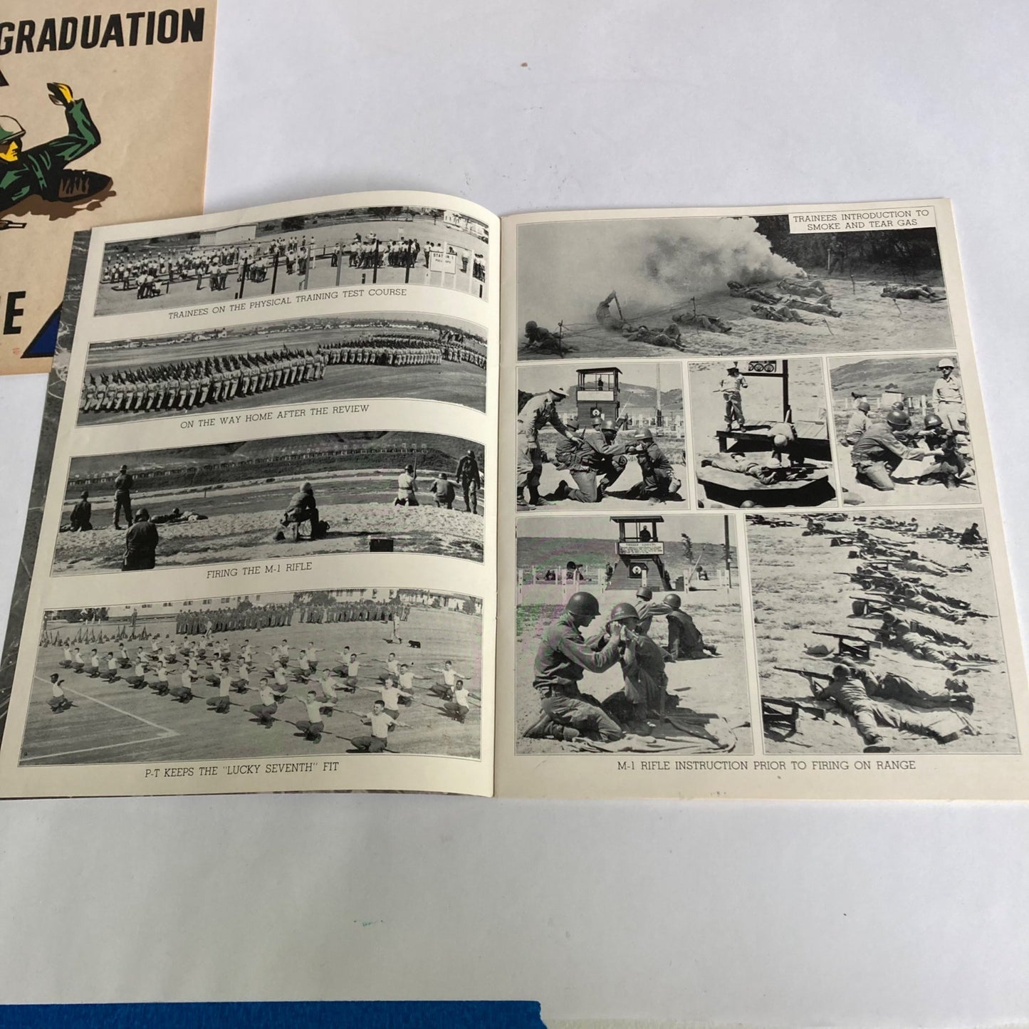 Vintage Army 7th Armored Division 1953 Graduation Exercise, Training Book &Photo