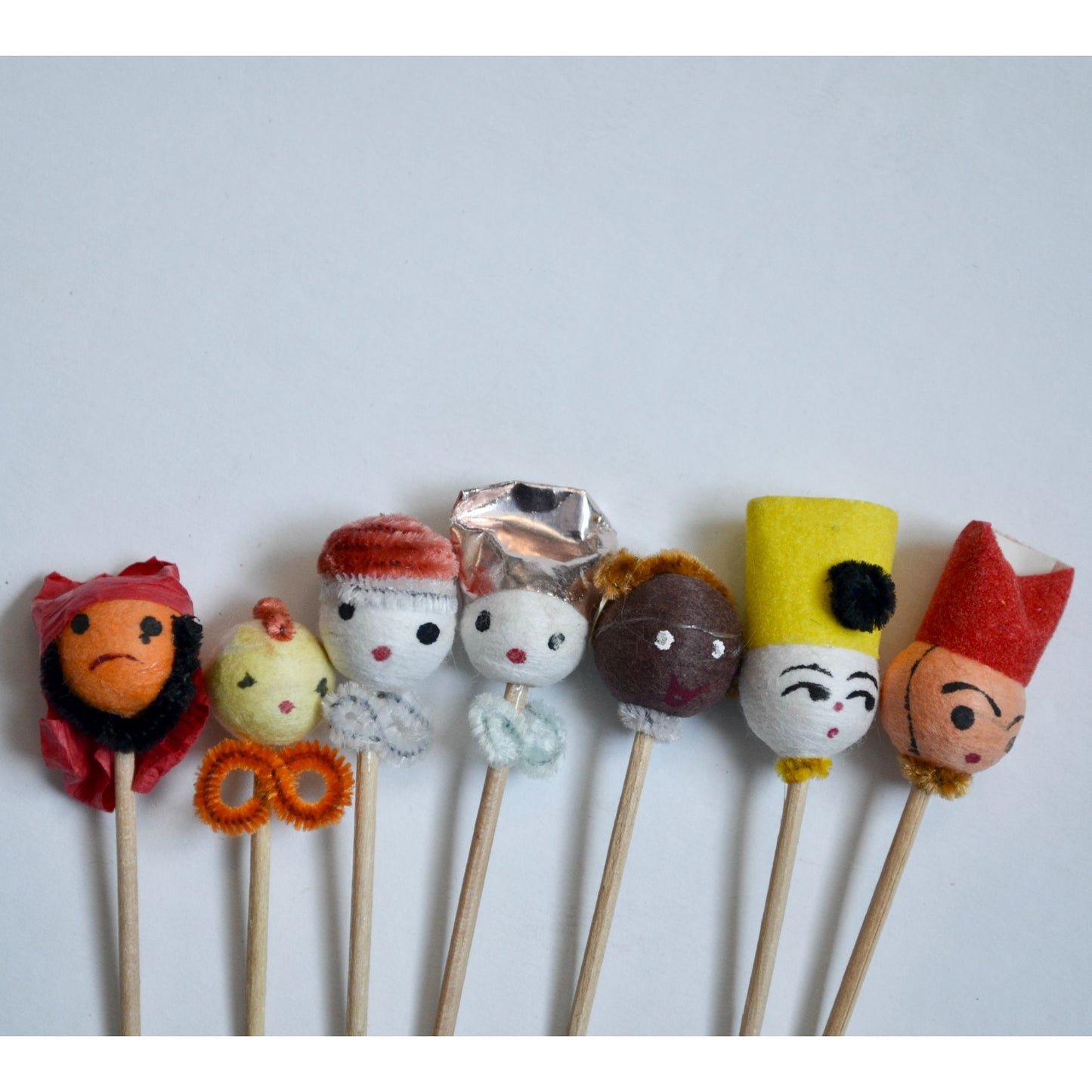 Vintage Pipe Cleaner Cake Cupcake Toppers Set of 7