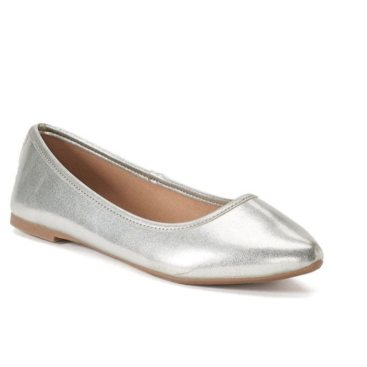 SO Hitide Pointed Toe Flats Silver New