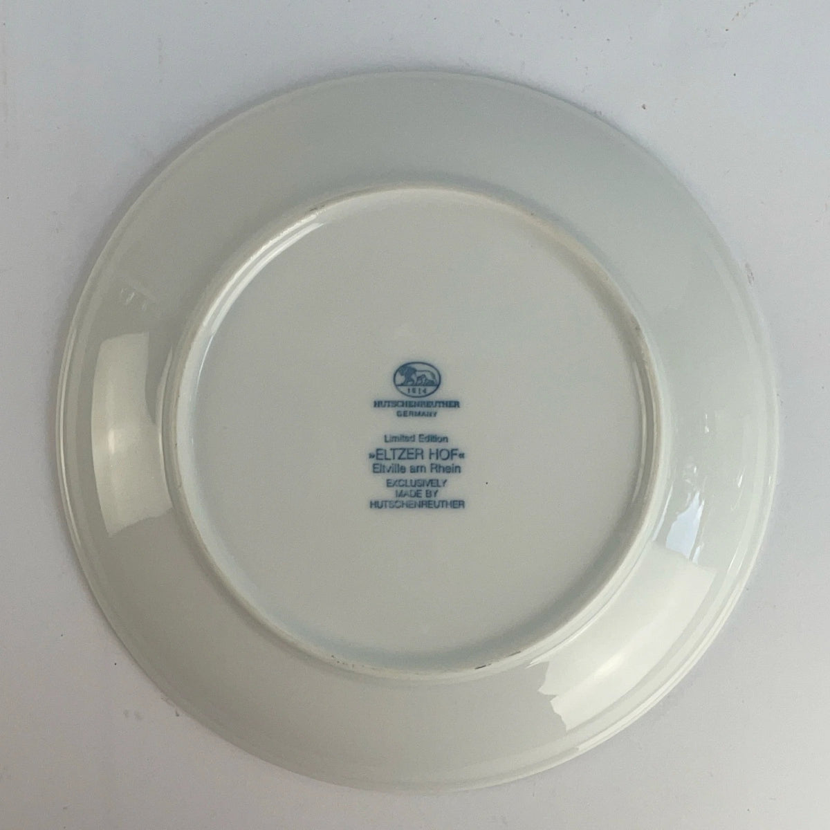 Hutschenreuther Eltzer Hof Collector Plate German Blue and White Porcelain