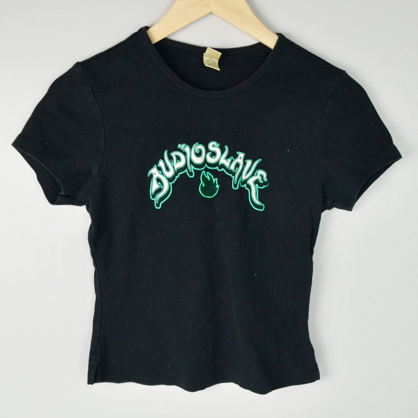 Audioslave Junior's Medium Kavio Black Green Logo Tee Y2K