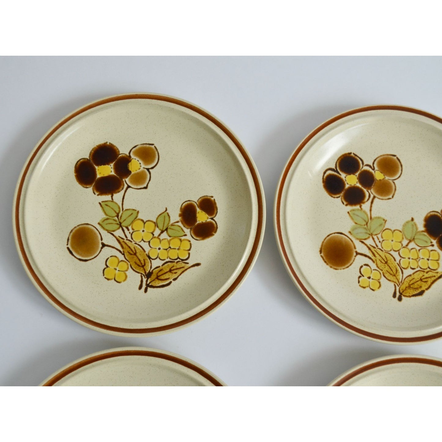 Hearthside Stoneware Floral Expressions Foliagetime Salad Plates Lot of 4 7.75"