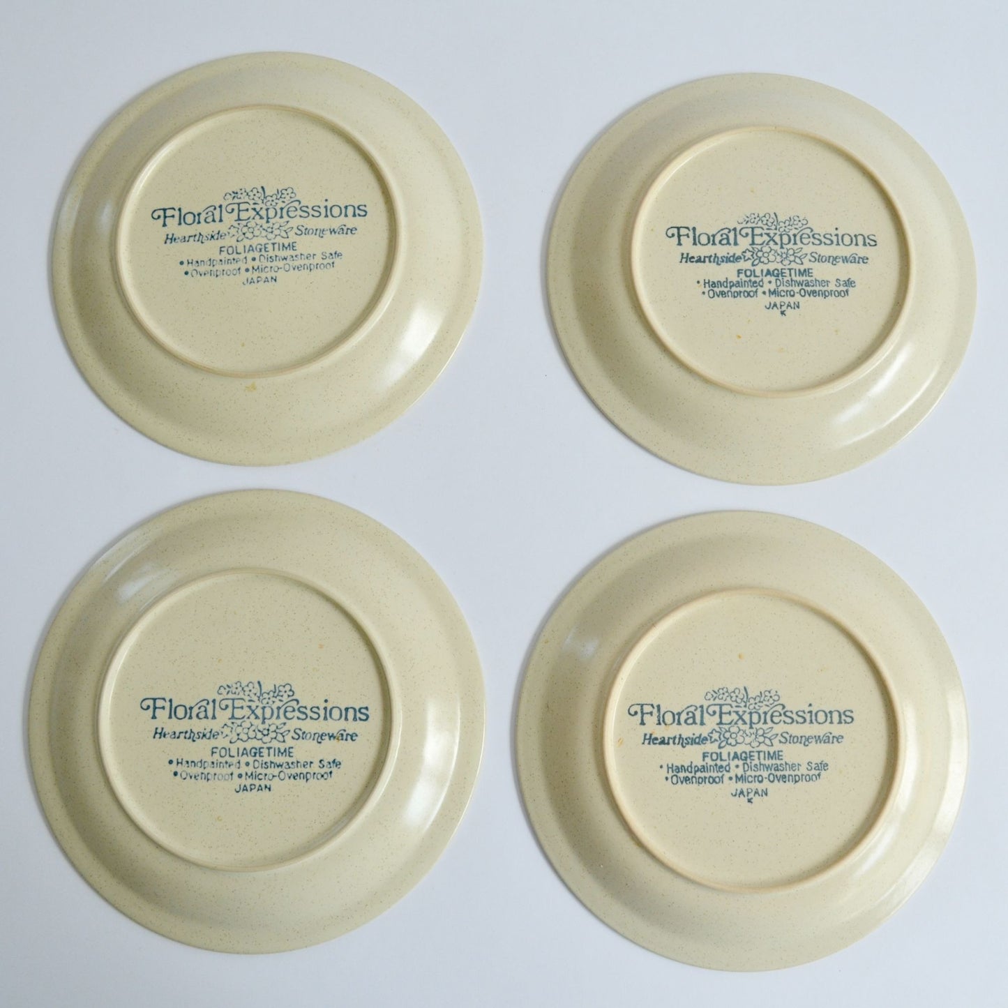 Hearthside Stoneware Floral Expressions Foliagetime Salad Plates Lot of 4 7.75"