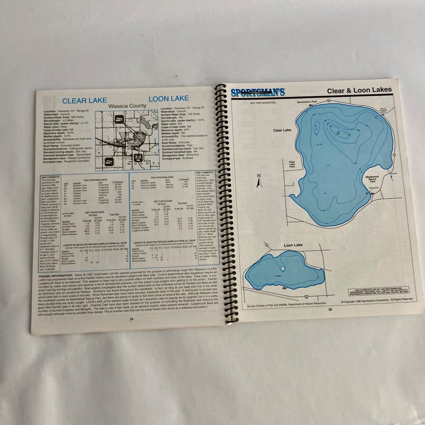 Sportsman's Connection Southern Minnesota Fishing Map Guide Book MN