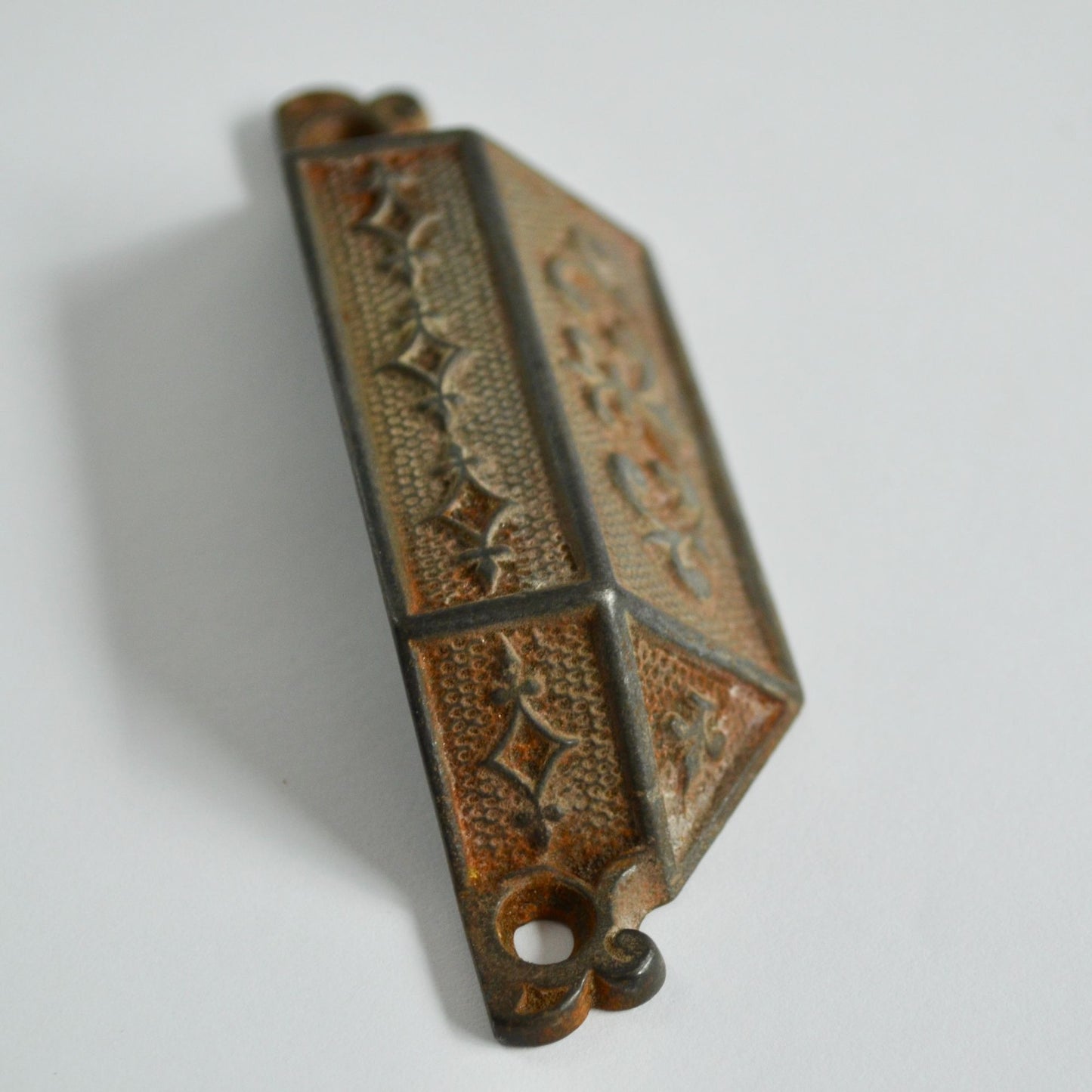 Antique Victorian Cast Iron Bin Pull Pat Nov 9 1869 Drawer Eastlake? Vintage