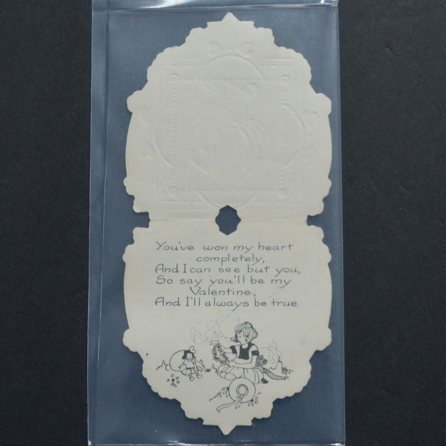 Whitney Made Vintage Die Cut Valentine Girl Portrait