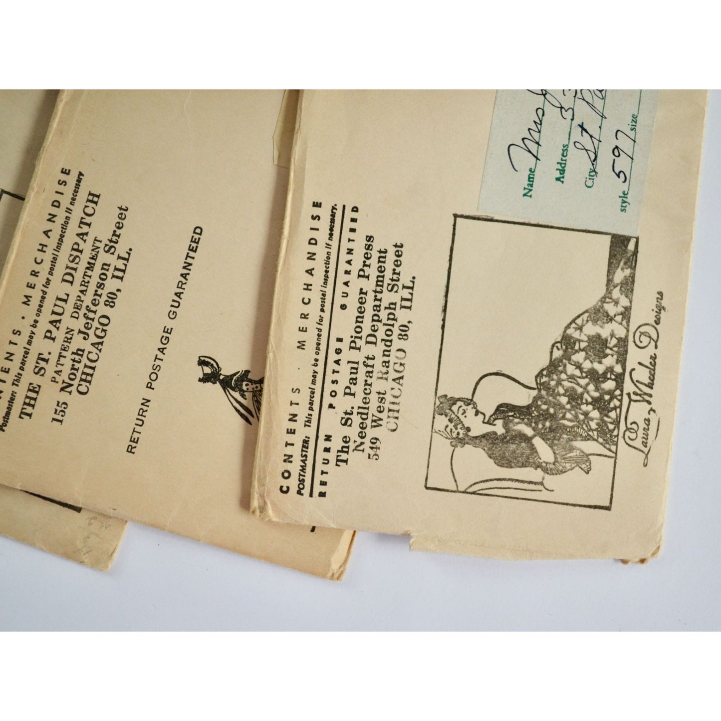 Lot 5 Antique Sewing Patterns Vintage St Paul Pioneer Press Needlecraft Dept.