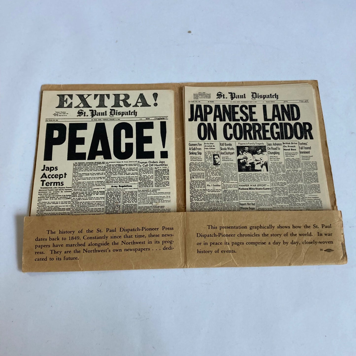 The History of World War II as Told in St Paul Dispatch Pioneer Press RARE! WWII