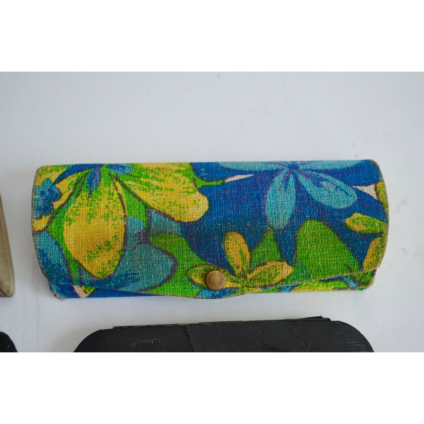 Lot 6 Vintage Eyeglasses Cases Folding Leather Floral Antique Glasses