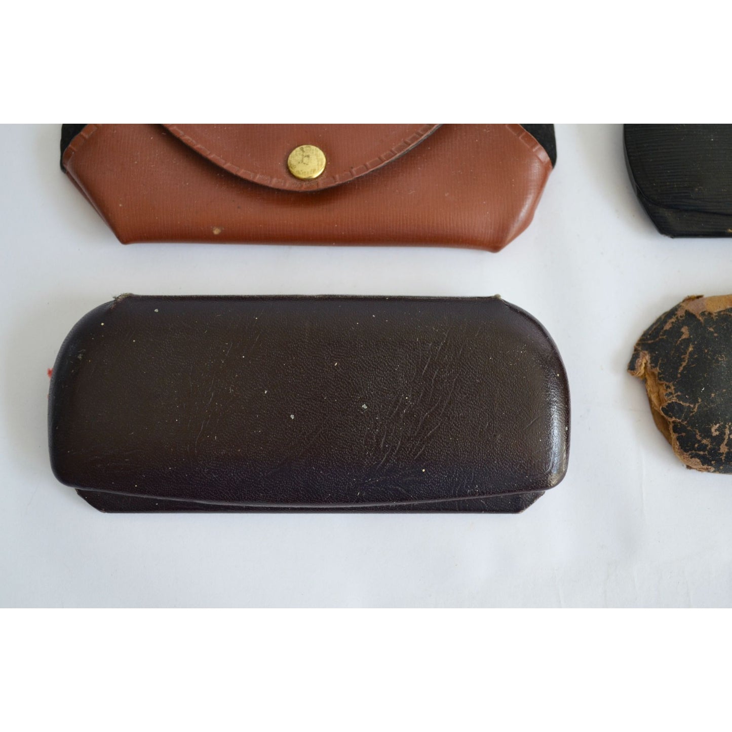 Lot 6 Vintage Eyeglasses Cases Folding Leather Floral Antique Glasses