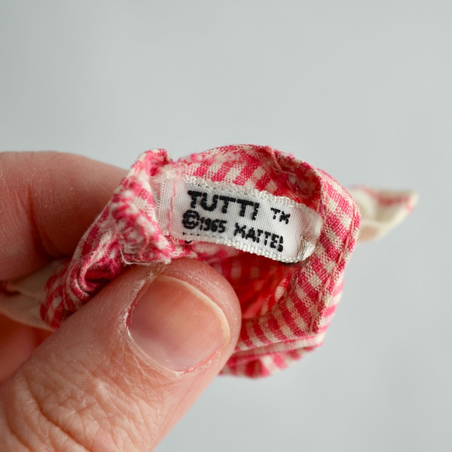 Mattel Barbie Tutti Checkered Pink Romper Vintage 1965