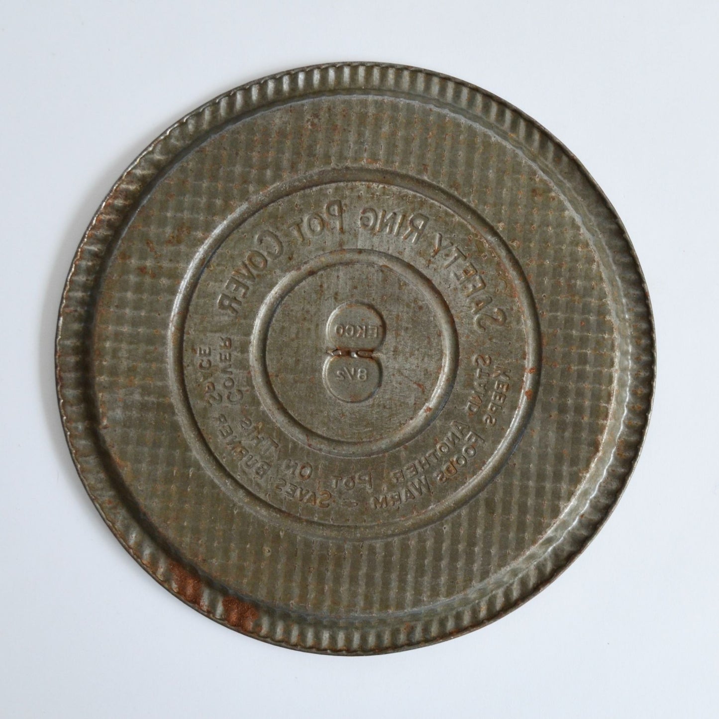 EKCO Safety Ring Pot Cover Vintage Metal 8 1/2