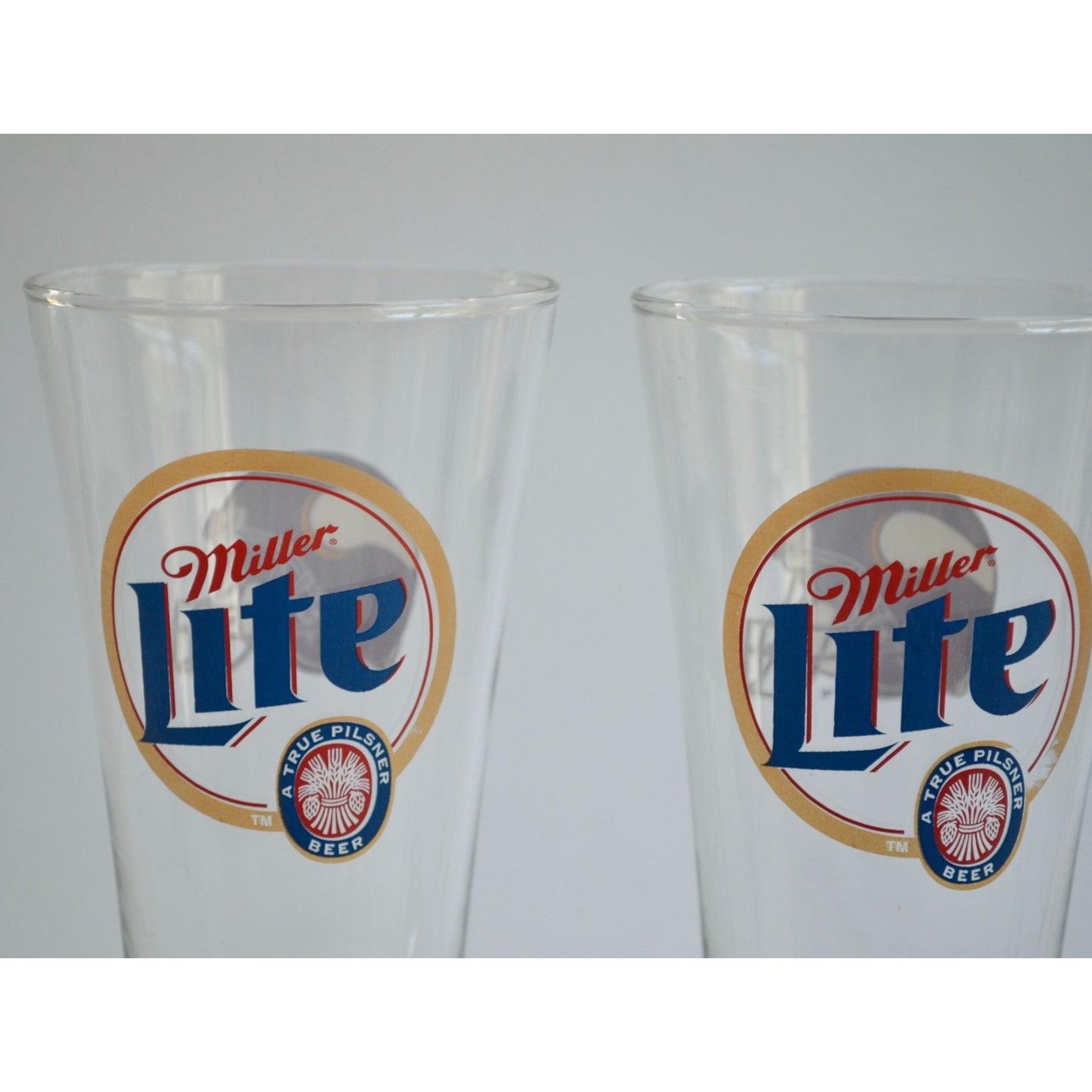 Lot 3 Miller Lite Minnesota Vikings Beer Glasses 8.5" Pilsner Glass NFL Helmet