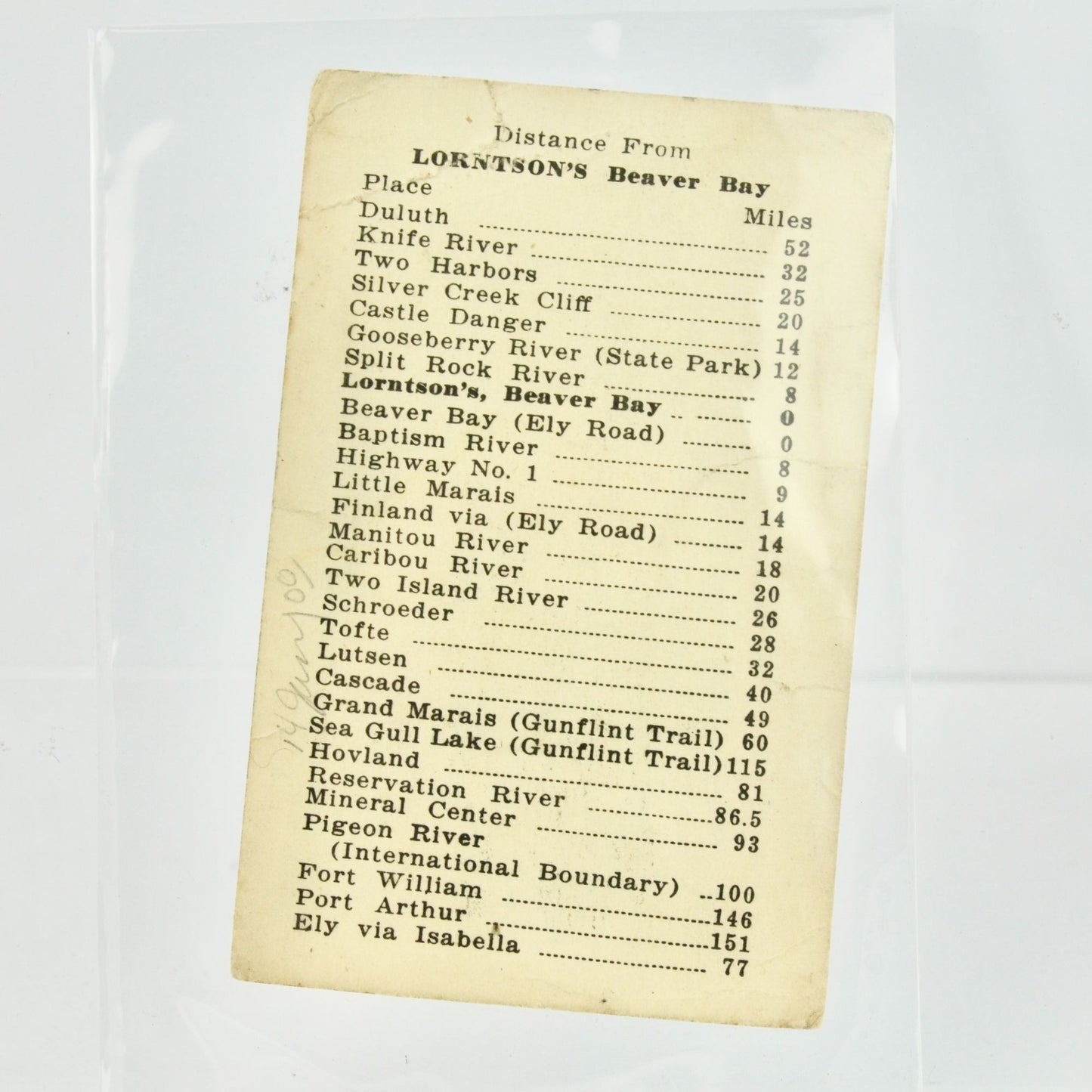 Lorntson's Beaver Bay Minnesota Photo Card