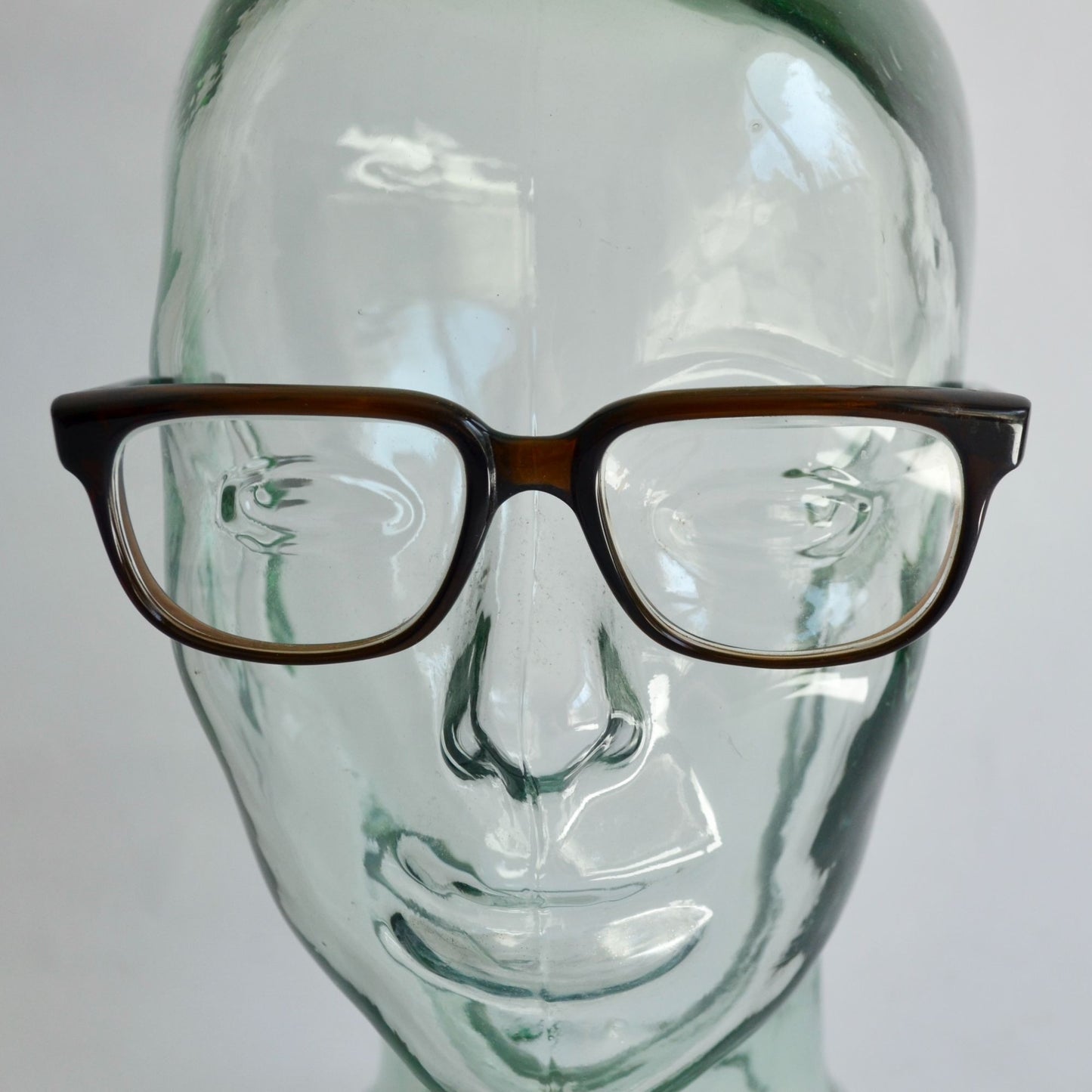 Vintage Plastic Rim Eyeglasses Brown Buddy Holly Hipster Glasses 1970's Paris